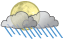 Violent rain showers